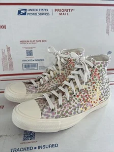 Converse Women's Chuck Taylor All Star High Egret/Floral Print A01594C |Size:9.5 - Picture 1 of 12