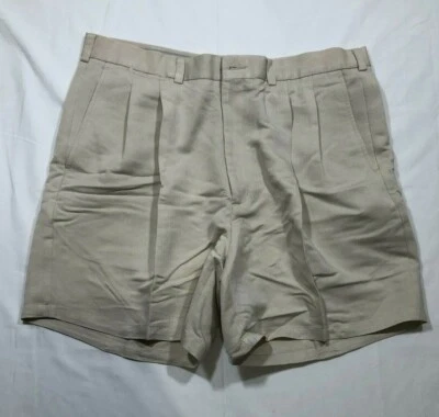 Pantalones Cortos de Golf Ping Para Hombres 38 Beige Plisado Bolsillos por encima de la Rodilla Suave Mezcla de Rayón Foto 1 de 4