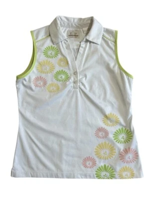 Camisa de golf para mujer EP Pro Tour Tech Top sin mangas floral botón delantero talla S/P Foto 1 de 4