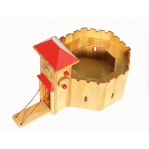 Drewart Holz Kinderspielzeug Mittelalter Festung mit Naturdach Neuwertig - Bild 1 von 12