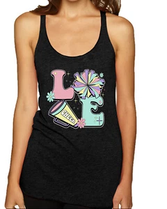 Camiseta sin mangas Love Cheer Tri-Blend Racerback - Imagen 1 de 3