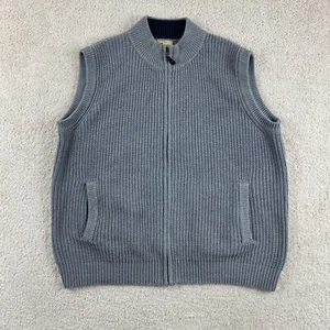Orton Brothers Sweater Vest Mens Large Gray Sleeveless Knit Full Zip Casual Golf - Picture 1 of 10