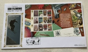 GB QEII 2008 James Bond Prestige Pane Benham Silk FDC Ebury Street Aston Martin - Picture 1 of 5
