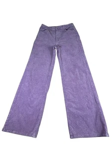 Pantaloni donna svasati in velluto a coste viola divisi H&M taglia 10 cordoncini gamba larga - Foto 1 di 11