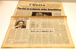 LR- QUOTIDIANO L'UNITA' DOMENICA 9 LUGLIO 1978 PERTINI PRESIDENTE - RVSh35 - Imagen 1 de 1