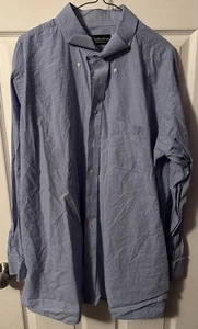 Cheltenham By Tom James Blue Dress Shirt Button Down Long Sleeve Men’s Size XL - Picture 1 of 3