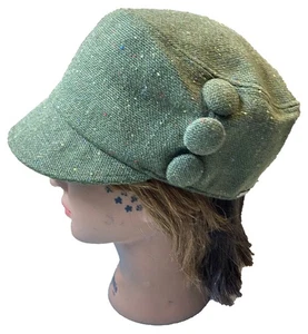 Lady Women Cadet Newsboy Fashion Packable Hat Cap with Button Decoration - Picture 1 of 6