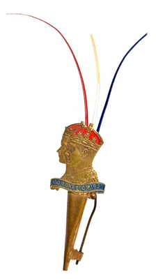 Vintage Old King Georve VI 1937 Coronation Souvenir Metal Brooch Badge - Image 1 of 2