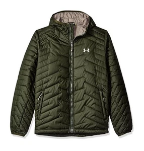 UNDER ARMOUR Men COLD GEAR REACTOR MagZip Stow Puffer Jacket-Hunter Green-SMALL - Picture 1 of 24