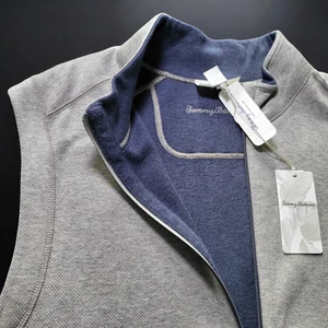 NWT TOMMY BAHAMA Flipshore Full-Zip Reversible Golf Vest Rockshade Blue Size S - Picture 1 of 11