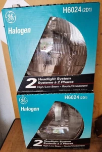 SET OF 2 H6024 GE Halogen Head Light Bulbs -older cars/trucks like Jeep CJ5 CJ7 - Picture 1 of 3