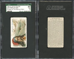 1888 N19 Allen & Ginter Pirates of Spanish Main ~#37 Portuguese Barthelemy SGC 3 - Bild 1 von 1