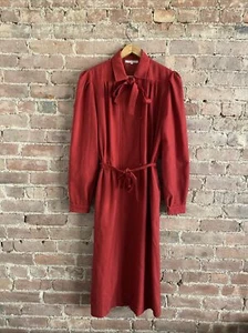 Vintage Guy Laroche Diffusion Women’s Dress, Sz 42, Red Stripe 100% Wool France - Picture 1 of 12