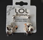 Boucles D&#39;Oreilles Conception Goujon Lol Paris M&#233;tal &#201;mail Strass Spital Argent