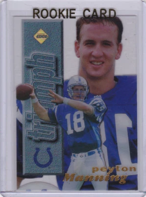 Tarjeta de novato Peyton Manning Colts Fútbol 1998 RARA RC Triumph Edge $$ ¡BRONCOS! Foto 1 de 2