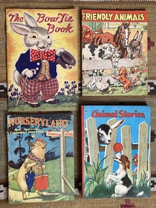 Vintage childs picture books Bow Tie Animal Stories Nurseryland 1940's 1950's - Picture 1 of 16