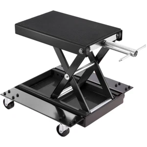 Motorcycle Lift ATV Scissor Jack Dolly 1100 lbs Wide Deck & Hand Crank Black - Picture 1 of 12