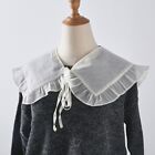 Women Decorative Faux Collar Lace-Up Ribbon Ruffled Capelet Clothing Accessory