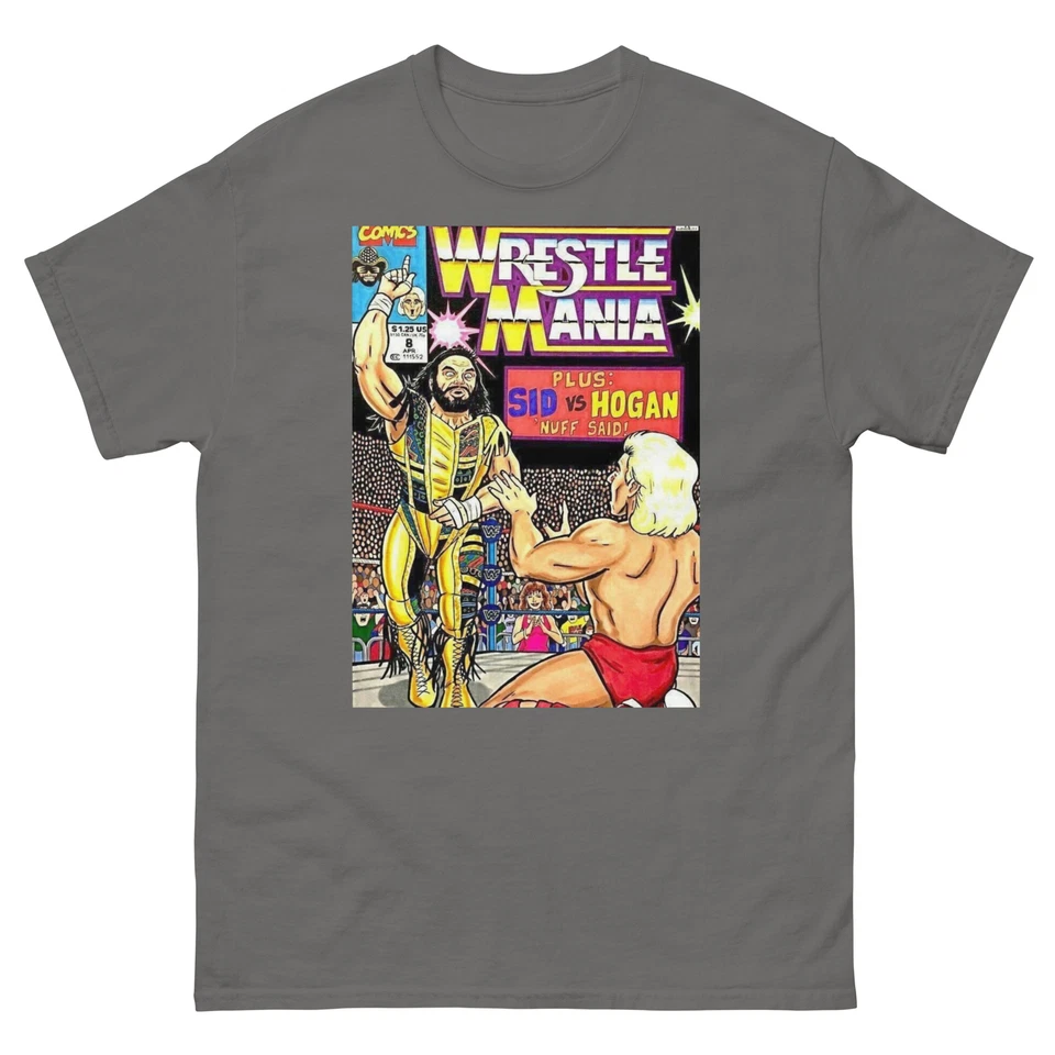 Camiseta Wrestlemania 8 Póster, Savage vs Flair, Camiseta Retro Hulk Hogan vs Sid Justice  Foto 1 de 1