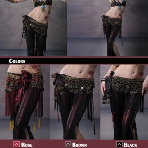 Tribal Danza del Vientre Cadera Bufanda Falda Envoltura Terciopelo Cintura Cadena Cintura Cinturones - Imagen 1 de 15