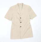 Marks and Spencer Womens Beige Polyester Jacket Suit Jacket Size 10