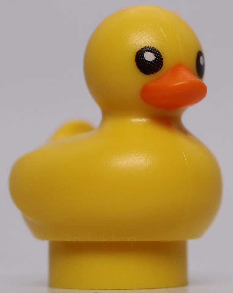 Lego Duckling Rubber Ducky Molded Orange Beak and Printed Black Eyes Pattern - Image 1 of 1