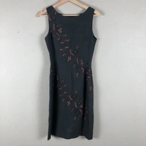 Anthropologie Tracy Reese Dress Women Small Gray Embroidered Wool Blend Pencil - Picture 1 of 17