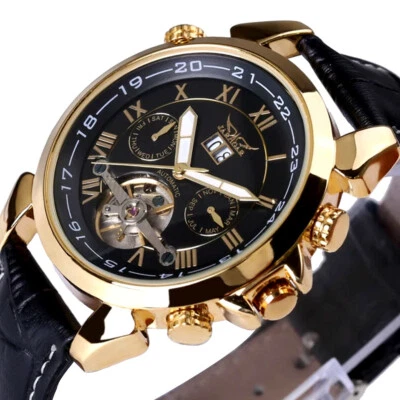 Luxury Mens Watches Automatic Mechanical Tourbillon Subdials Date Selfwind Watch - image 1 of 4