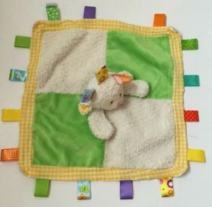 Taggies Baby Lovey Plush Lamb Sheep Green Minky Ribbons Tags Satin - Picture 1 of 7