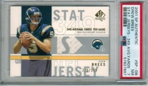 2001 SP Authentic Drew Brees rookie Stat Jersey card PSA 7 - Picture 1 of 2