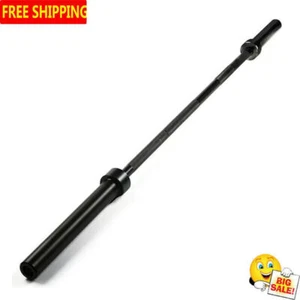 7Ft Barbell Weight Bar 700 Lb Capacity Workouts Exercises Fitness Training Black - Picture 1 of 11