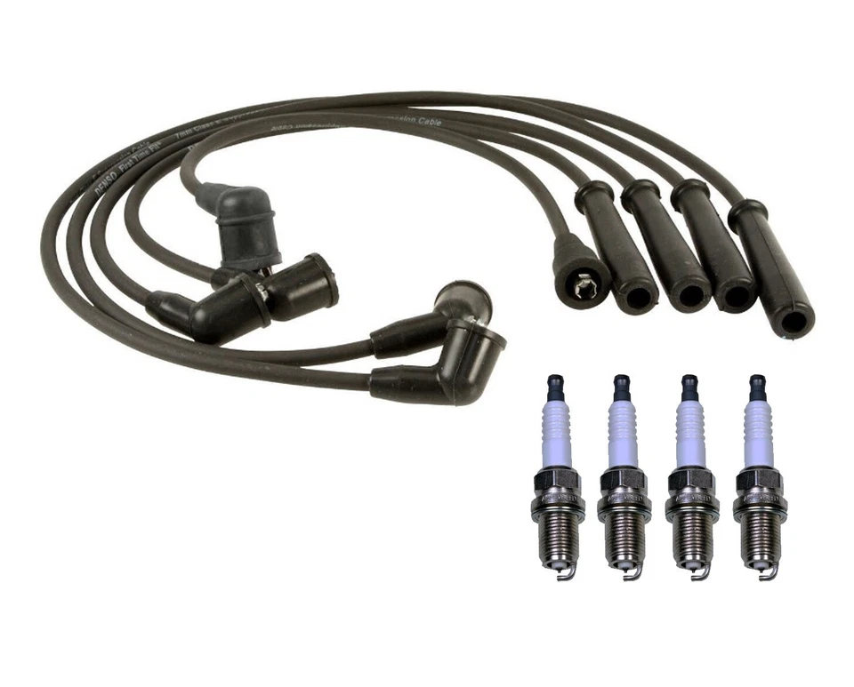 Комплект проводов Denso 7 мм и 4 двойные платиновые свечи зажигания .044 комплект для Mazda MX-3 1,6 L4 - Изображение 1 из 1