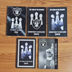 Lot of 5 Raiders Media Guides. Los Angeles, Oakland, Vegas. NFL. 2002-2006. - Picture 1 of 4