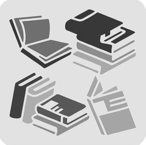 8"x8" Clear Plastic Stencil - Books (SN464) - Picture 1 of 2