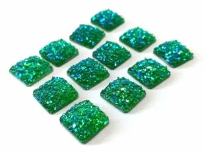 10 piezas Cabujones Adorno Resina Druzy Verde Multicolor AB – 12mm – Cuadrado Foto 1 de 3