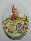 Vintage Daher Collectible Easter Tin with Rabbits, Chicks and Eggs 6"