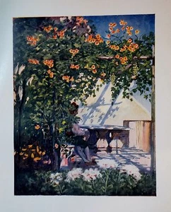 1904 Chromolithographie. Farben. A GARDEN TERRASSE, SORRENTO. NEAPEL. von A. Fitzgerald. - Bild 1 von 1