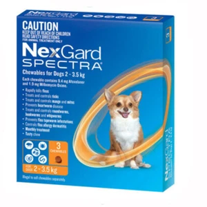 Nexgard Spectra Chews Wormer, Flea & Tick Treatment-2-3.5kg - 3 Pack - Picture 1 of 1