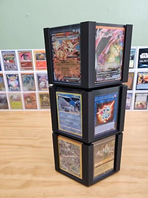 1x Spinning Stackable Trading Card Display Stand for 6 Toploaders Pokémon Sports — 第 1/4 张图片