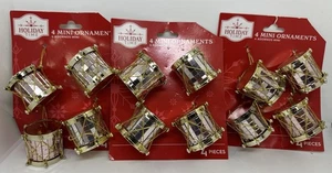 12 Christmas Tree Mini Ornaments Drummer Boy Drums 1.25” - Picture 1 of 4