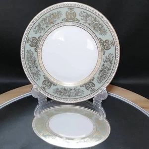 18Cm Pot Stamp, Home Storage, Wedgwood, Columbia Sage Green, Plate, Old Engravin - Picture 1 of 9
