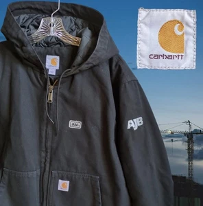 MEN'S L - Carhartt Duck Canvas Jacket Black Quilted Lined Thinsulate 104050BLK - Picture 1 of 22