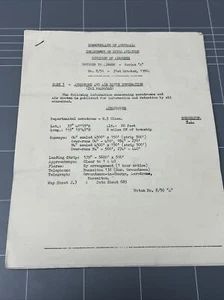 VINTAGE DOCUMENT COMMONWEALTH AUSTRALIA CIVIL AVIATION AIRPORTS AIR ROUTE  1950 - Picture 1 of 13