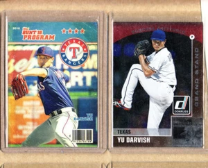 Yu Darvish -2 Card Lot-1 2016 Bunt Program Insert+1 2015 Donruss GS Insert-Cubs - Picture 1 of 1