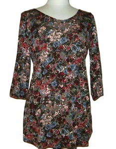 9 monate  Umstandsshirt Gr 38 40 M 42 44 L Tunika  Shirt  mit Blumen  braun  neu - Bild 1 von 2
