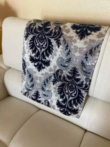14" x 30" Recliner protector Head Rest Cover Sofa seat Navy Damask - Picture 1 of 2