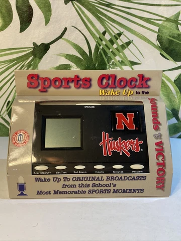 Nebraska Corn Huskers Alarm Sports Clock, Wakes You Up To The Sounds Of Victory Cover