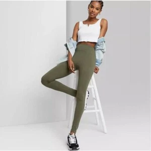 Women's High-Waist Classic Soft Breathable Leggings, Wild Fable Deep Olive XS - Picture 1 of 6
