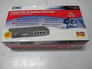 SMC SMC7004ABR Cable/DSL Broadband Router 4-port 10/100Mbps Switch +Print server - Picture 1 of 1