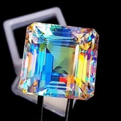 AAA+ Large Mystic Topaz 244.9 Ct. Square Cut Facet Loose Gemstone Gift For Women - Image 1 of 4